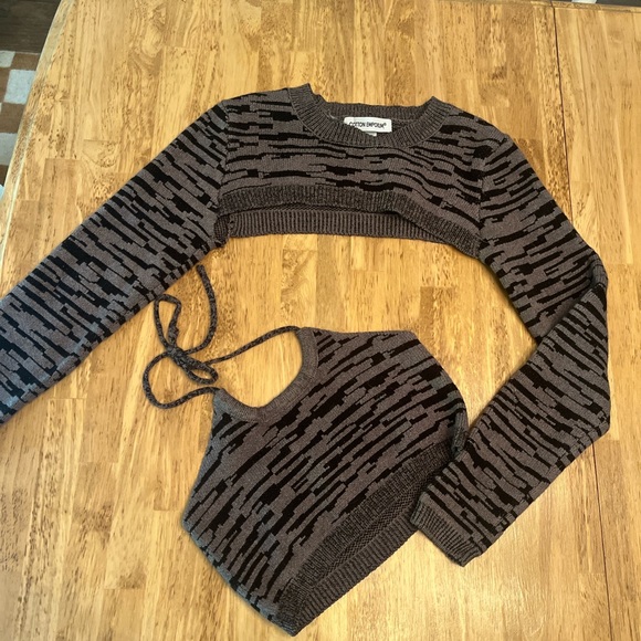 Long sleeve 2 piece crop sweater - Picture 1 of 5